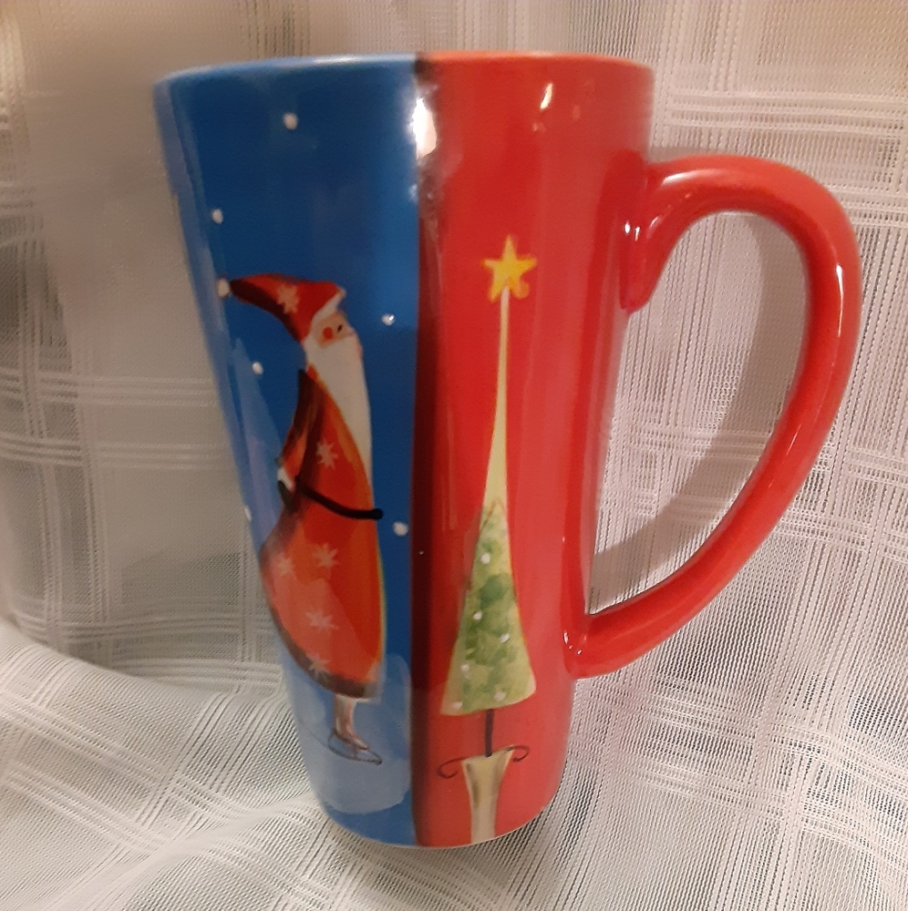 Certified International SANTA ON ICE/CHRISTMAS TREE MUG 2003